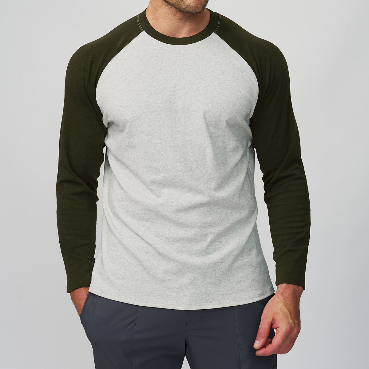 Men's Colorblock Raglan Sleeve Athletic T-Shirt-thumbmail-4