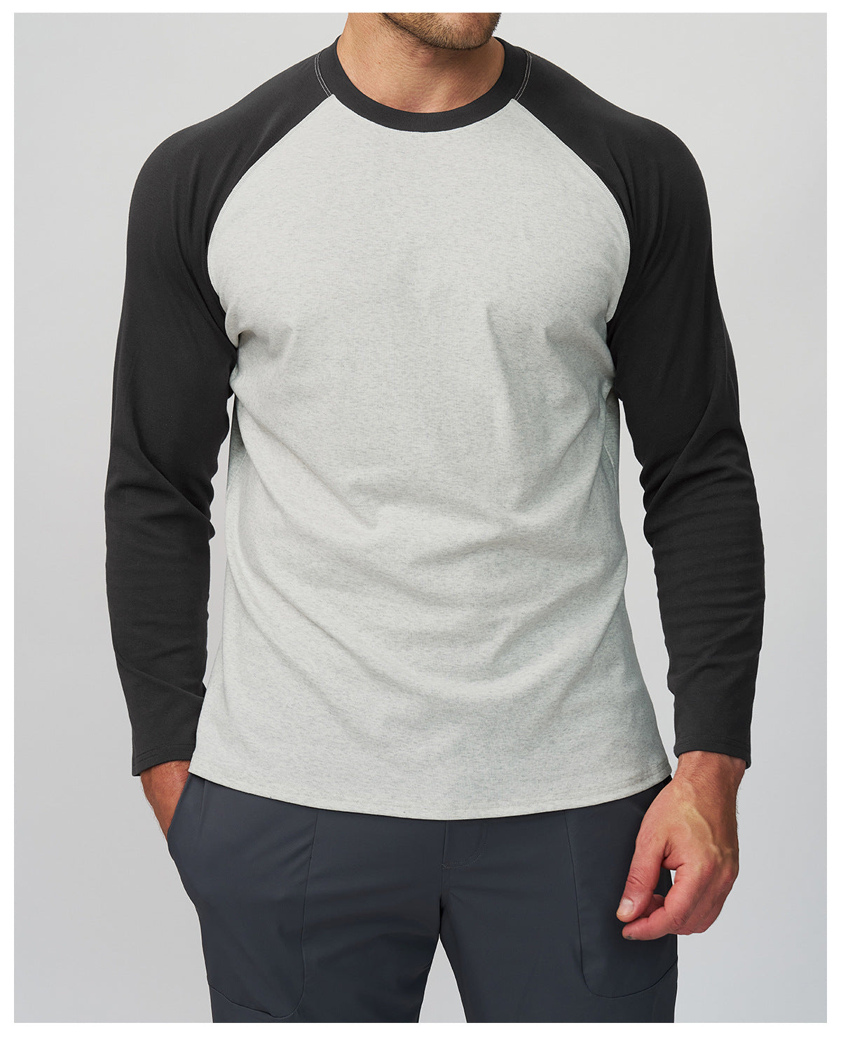 Men's Colorblock Raglan Sleeve Athletic T-Shirt-thumbmail-3