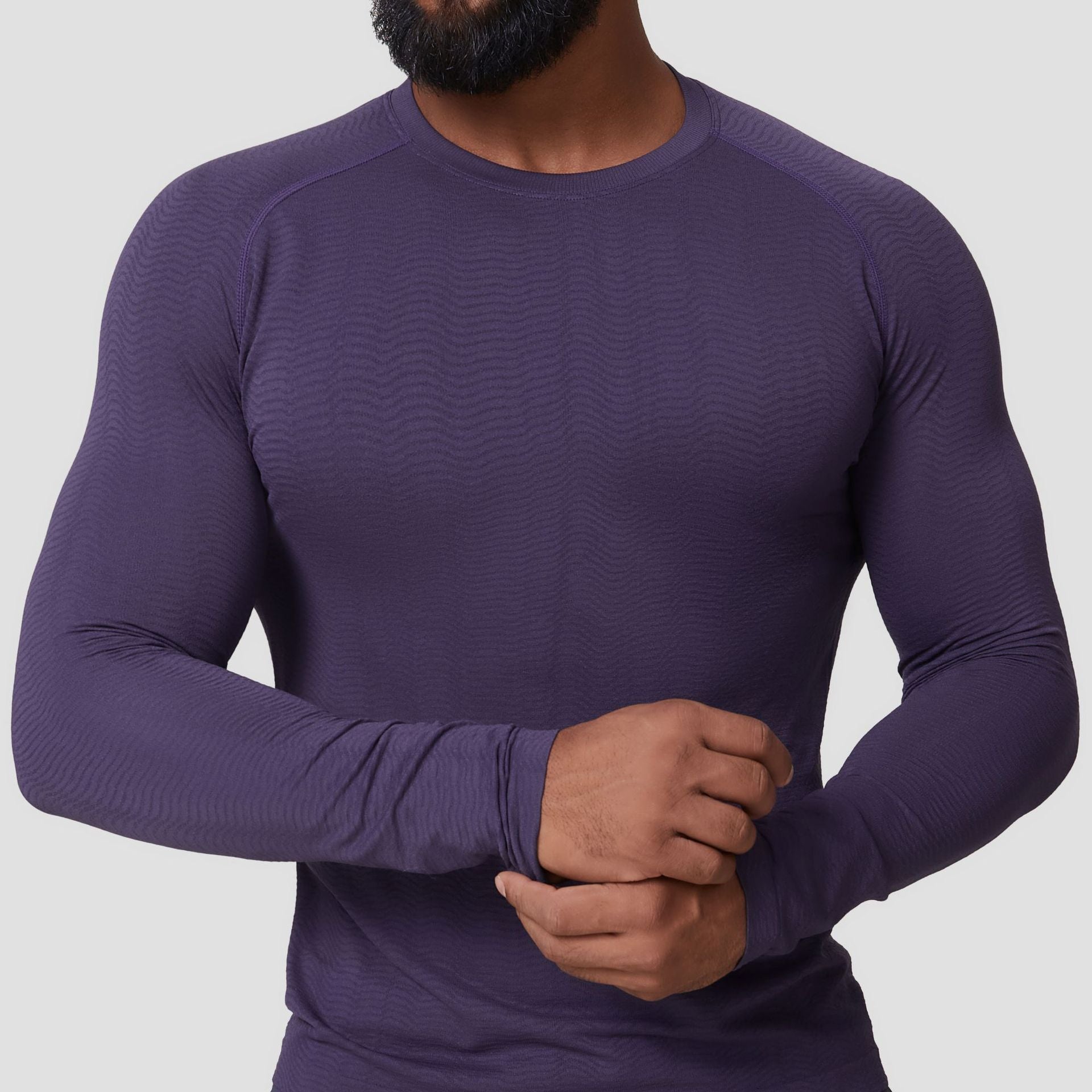 Men's Seamless Jacquard Long Sleeve Performance Shirt-thumbmail-2