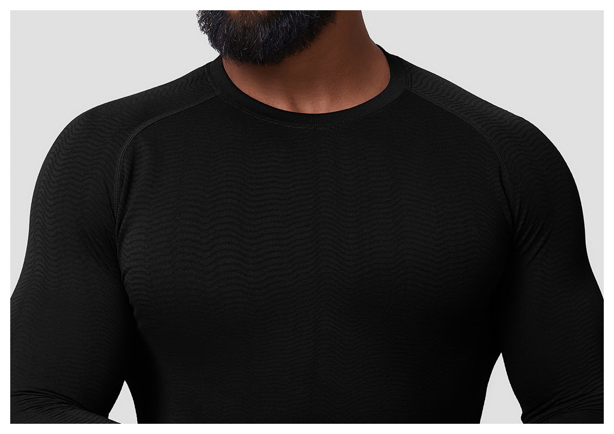 Men's Seamless Jacquard Long Sleeve Performance Shirt-thumbmail-7