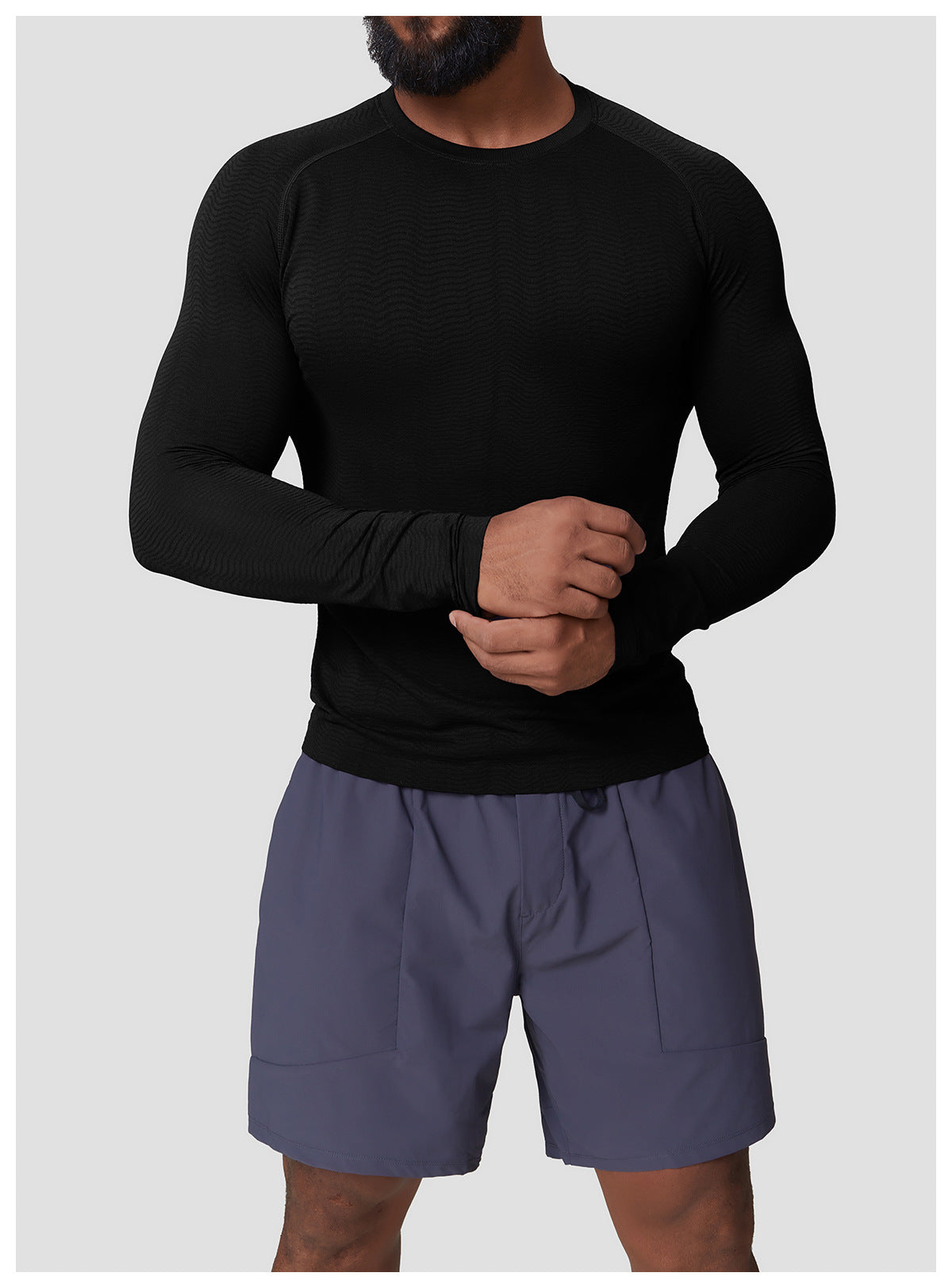 Men's Seamless Jacquard Long Sleeve Performance Shirt-thumbmail-12