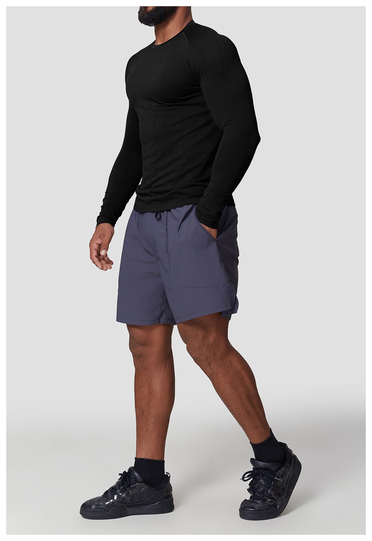 Men's Seamless Jacquard Long Sleeve Performance Shirt-thumbmail-13