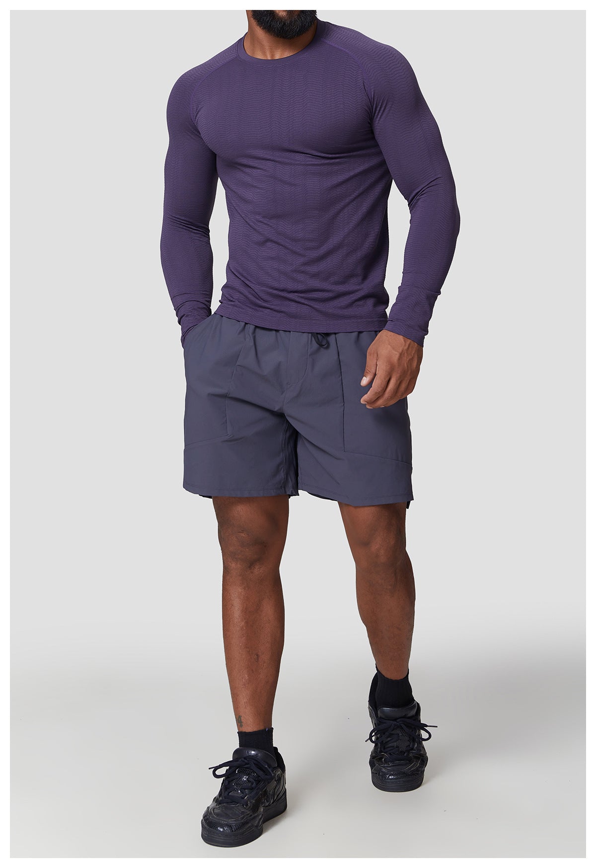 Men's Seamless Jacquard Long Sleeve Performance Shirt-thumbmail-17