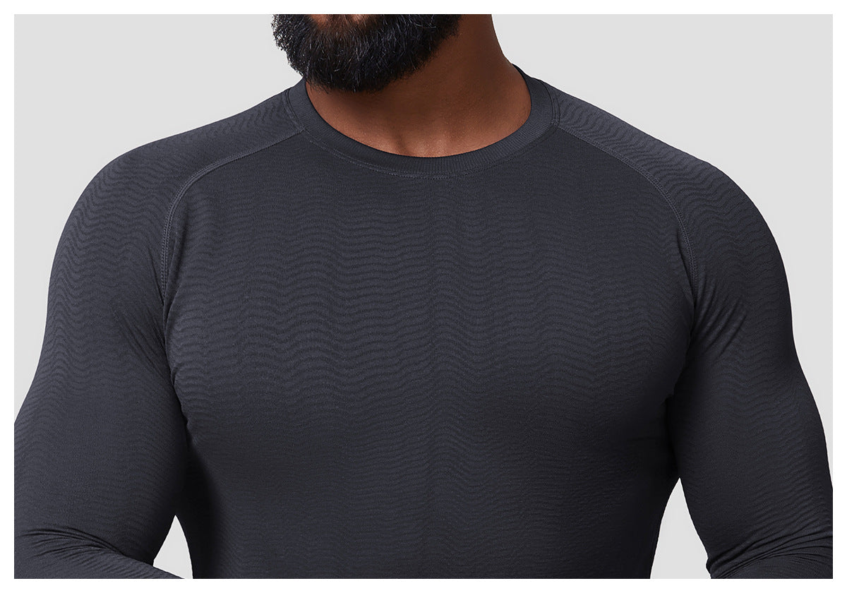 Men's Seamless Jacquard Long Sleeve Performance Shirt-thumbmail-25
