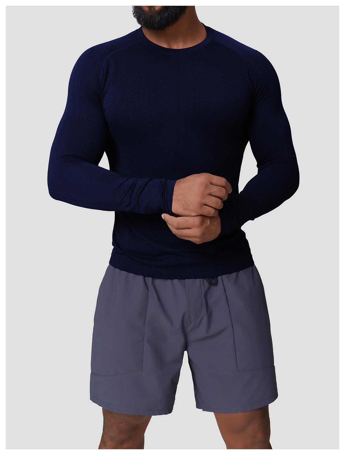 Men's Seamless Jacquard Long Sleeve Performance Shirt-thumbmail-27