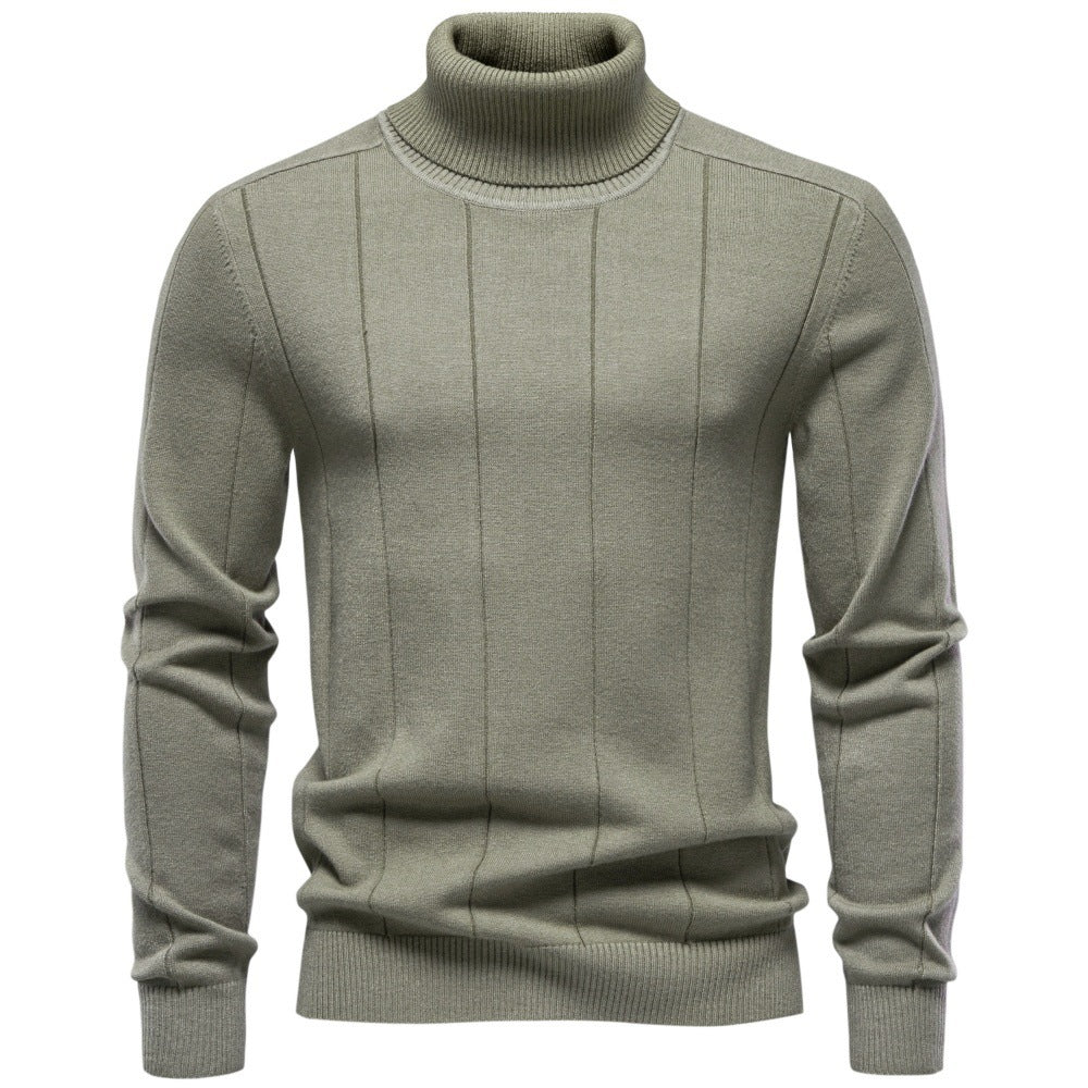 Men's Ribbed Slim Fit Turtleneck Sweater-thumbmail-7