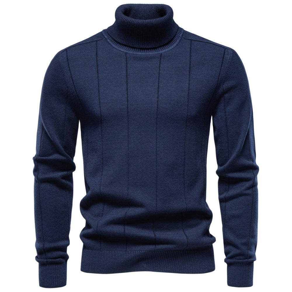 Men's Ribbed Slim Fit Turtleneck Sweater-thumbmail-9