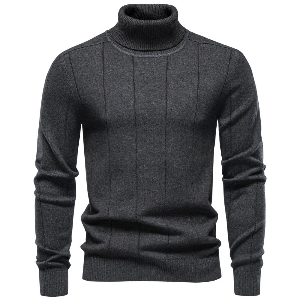 Men's Ribbed Slim Fit Turtleneck Sweater-thumbmail-10
