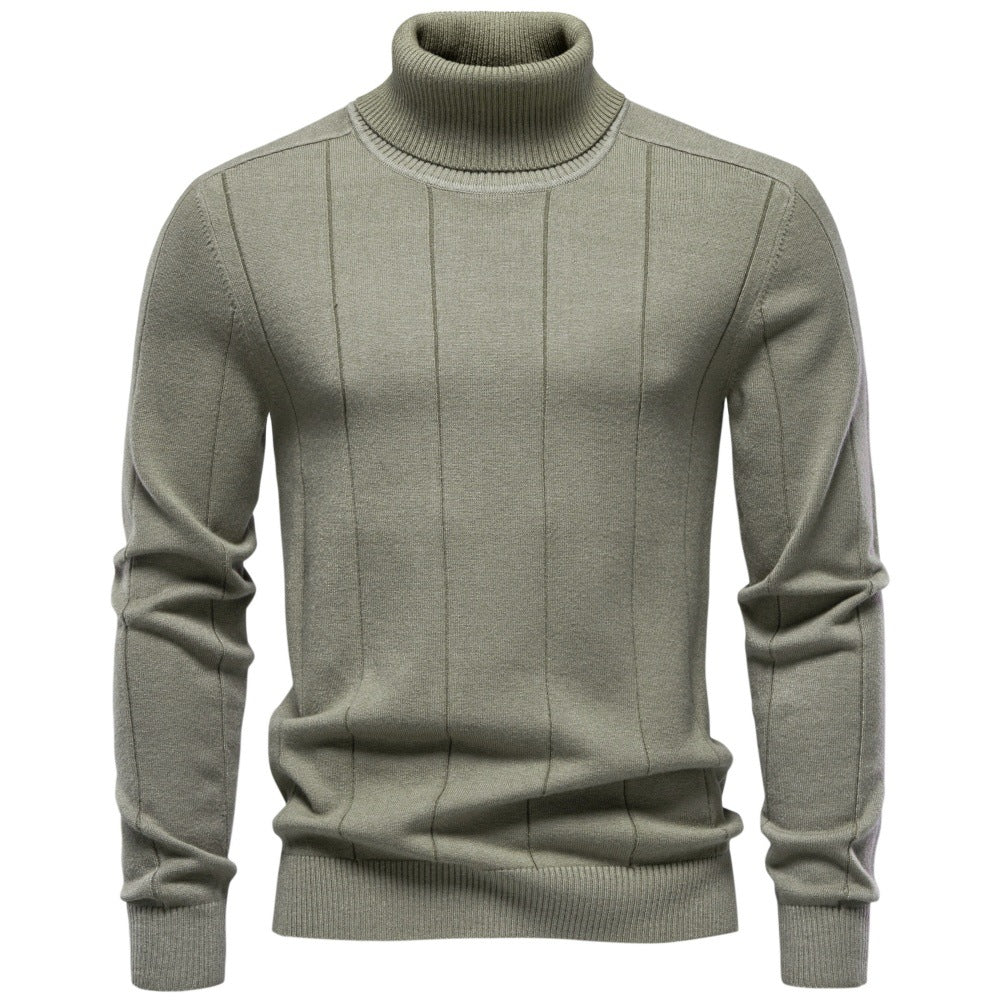 Men's Ribbed Slim Fit Turtleneck Sweater-thumbmail-12