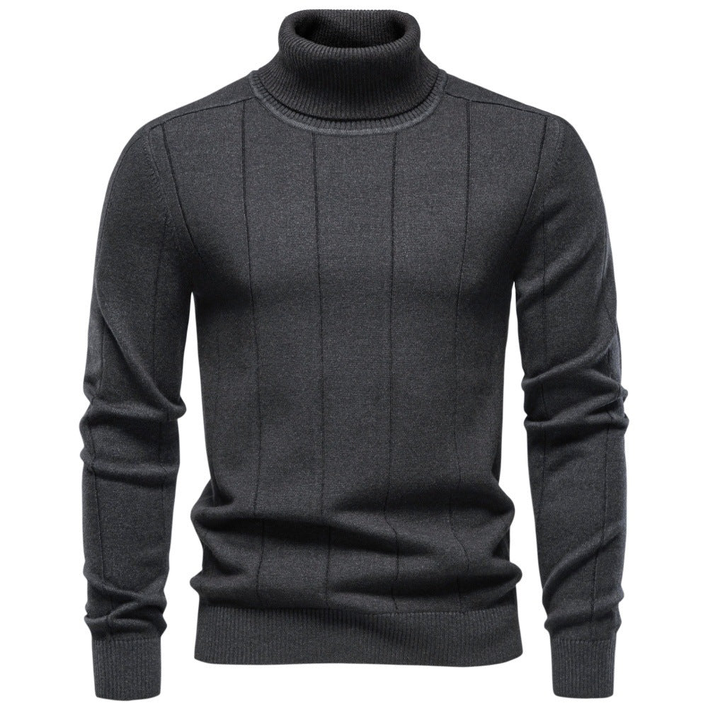 Men's Ribbed Slim Fit Turtleneck Sweater-thumbmail-13