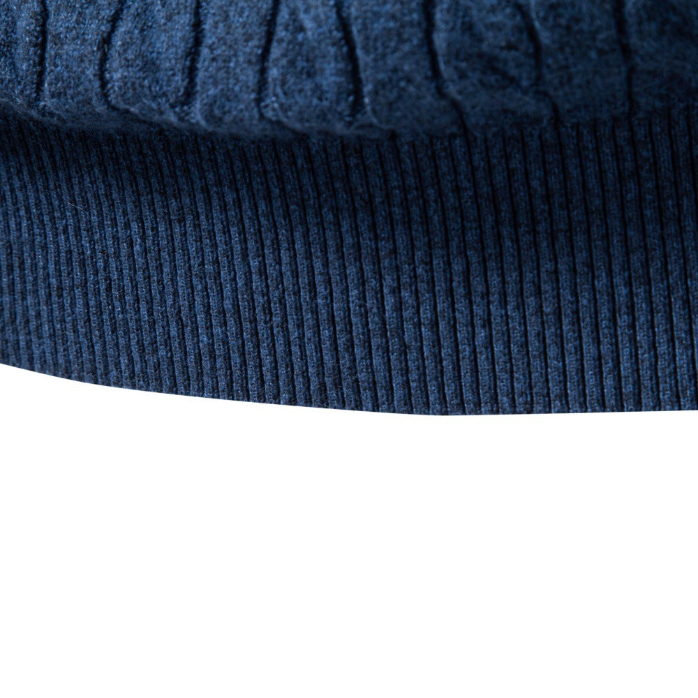 Men's Soft Cable Knit Polo Sweater-thumbmail-18