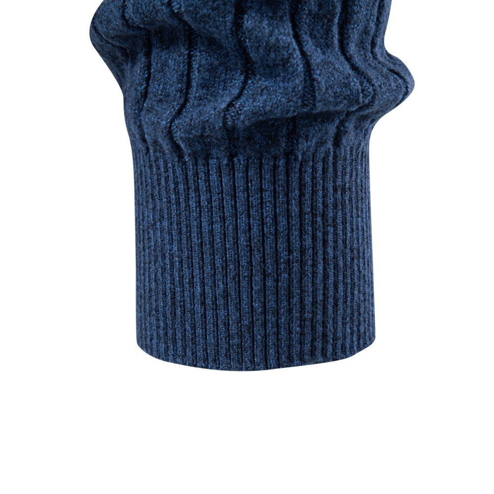 Men's Soft Cable Knit Polo Sweater-thumbmail-19