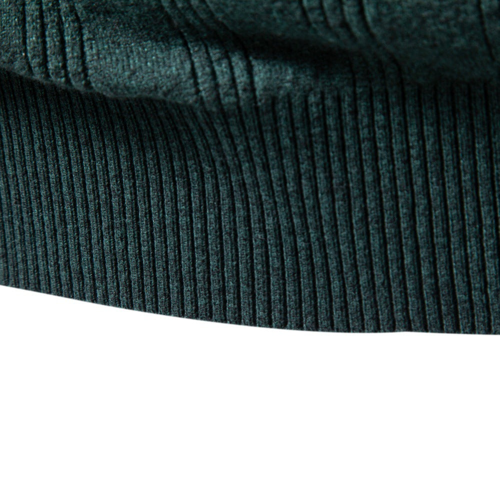 Men's Ribbed Knit Long Sleeve Polo Sweater-thumbmail-27