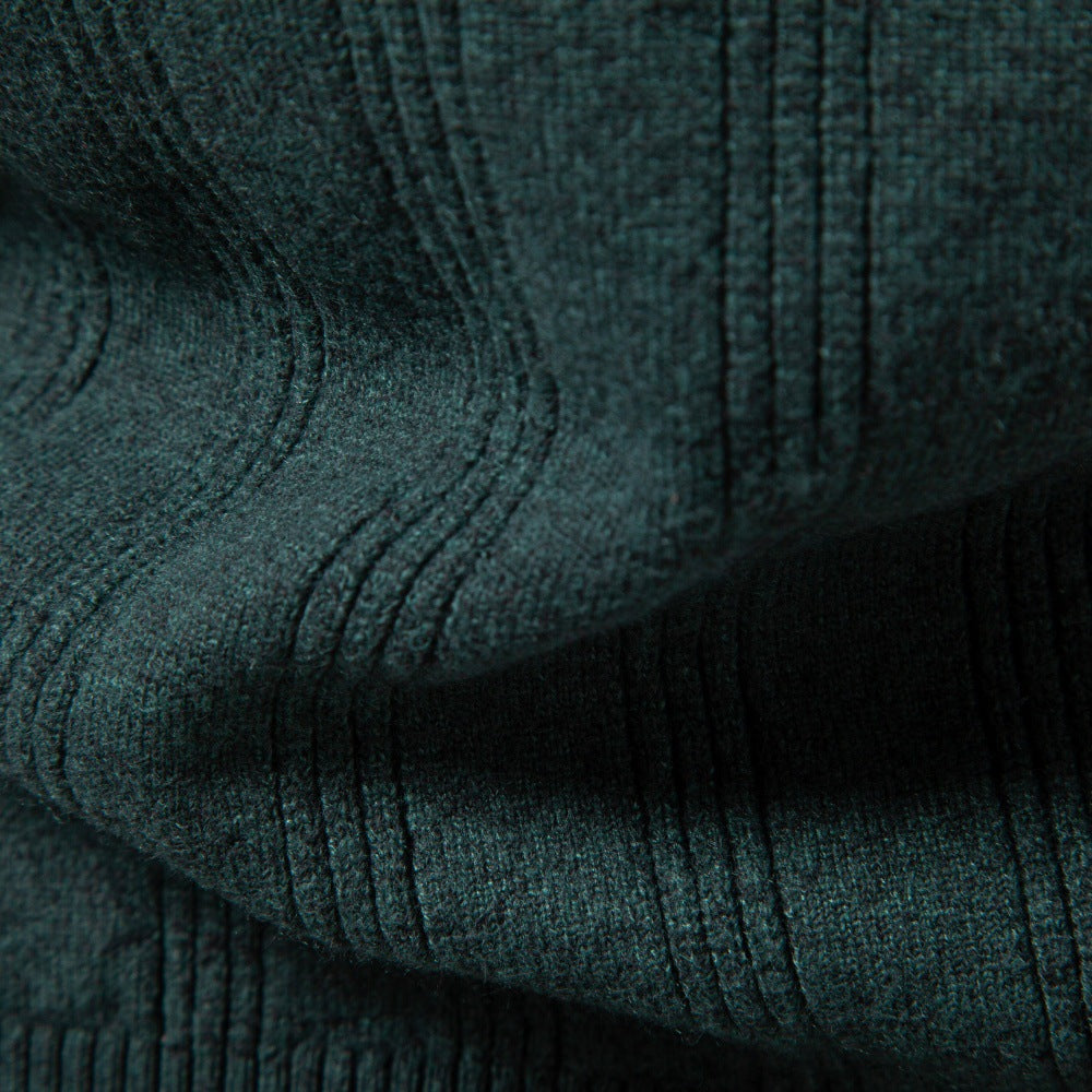 Men's Ribbed Knit Long Sleeve Polo Sweater-thumbmail-29