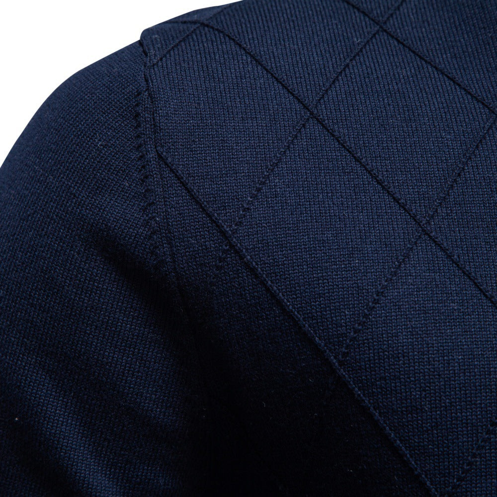 Men's Diamond Knit Quarter Zip Sweater-thumbmail-2