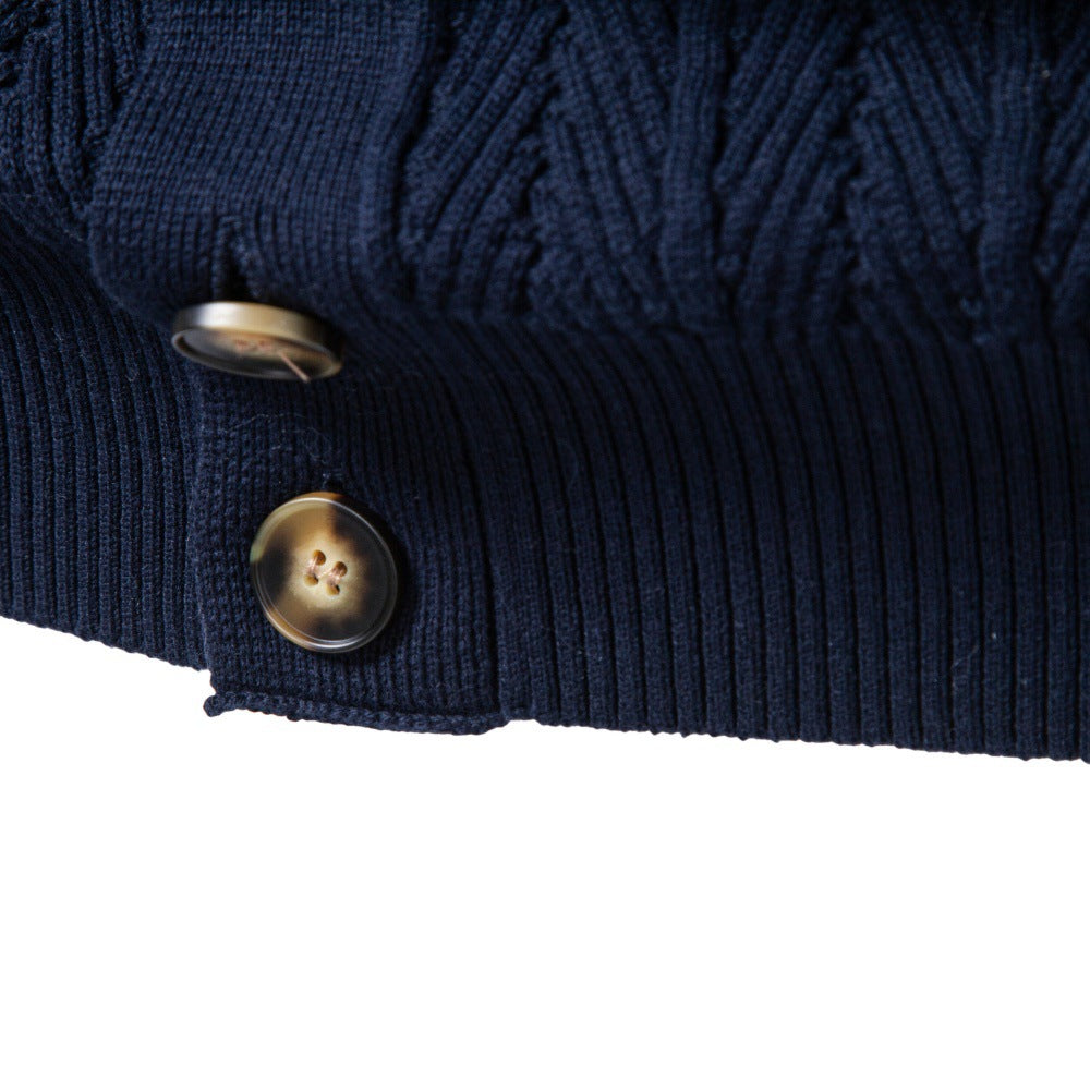 Men's Textured Knit Button Cardigan-thumbmail-4
