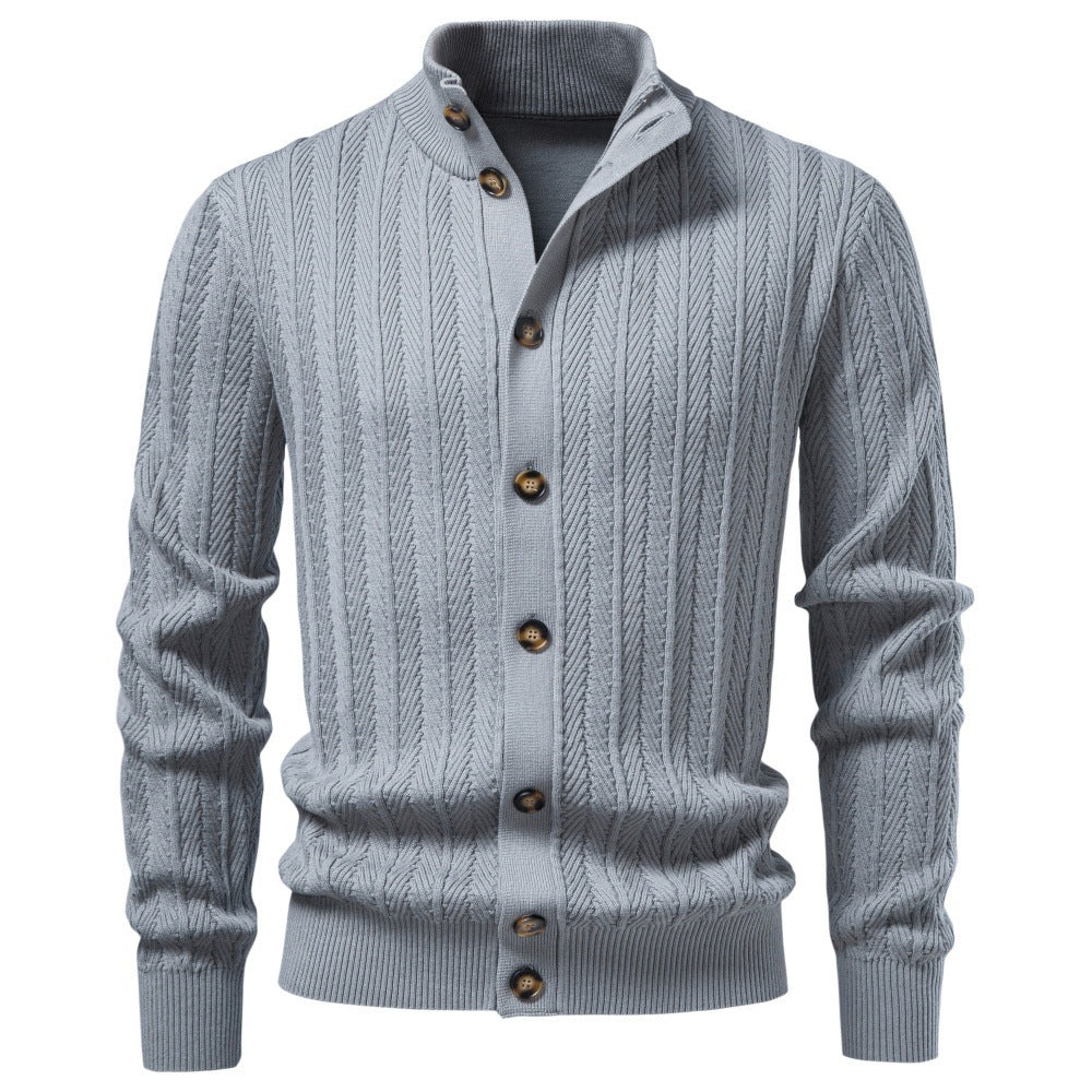 Men's Textured Knit Button Cardigan-thumbmail-6