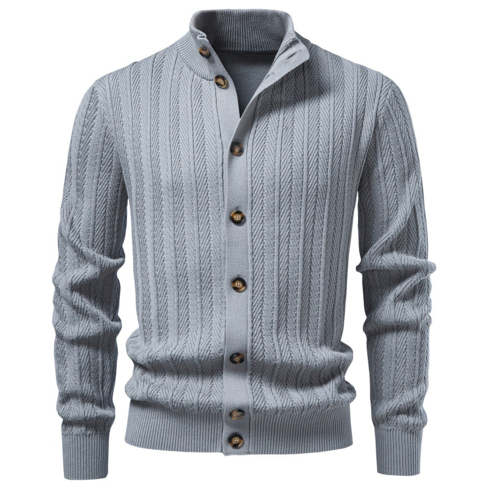 Men's Textured Knit Button Cardigan-thumbmail-9