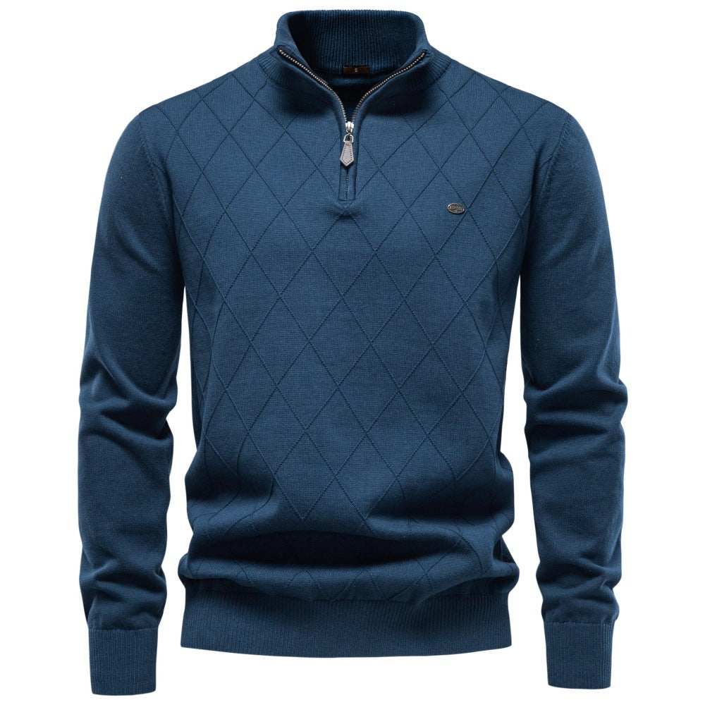 Men's Diamond Knit Quarter Zip Sweater-thumbmail-10