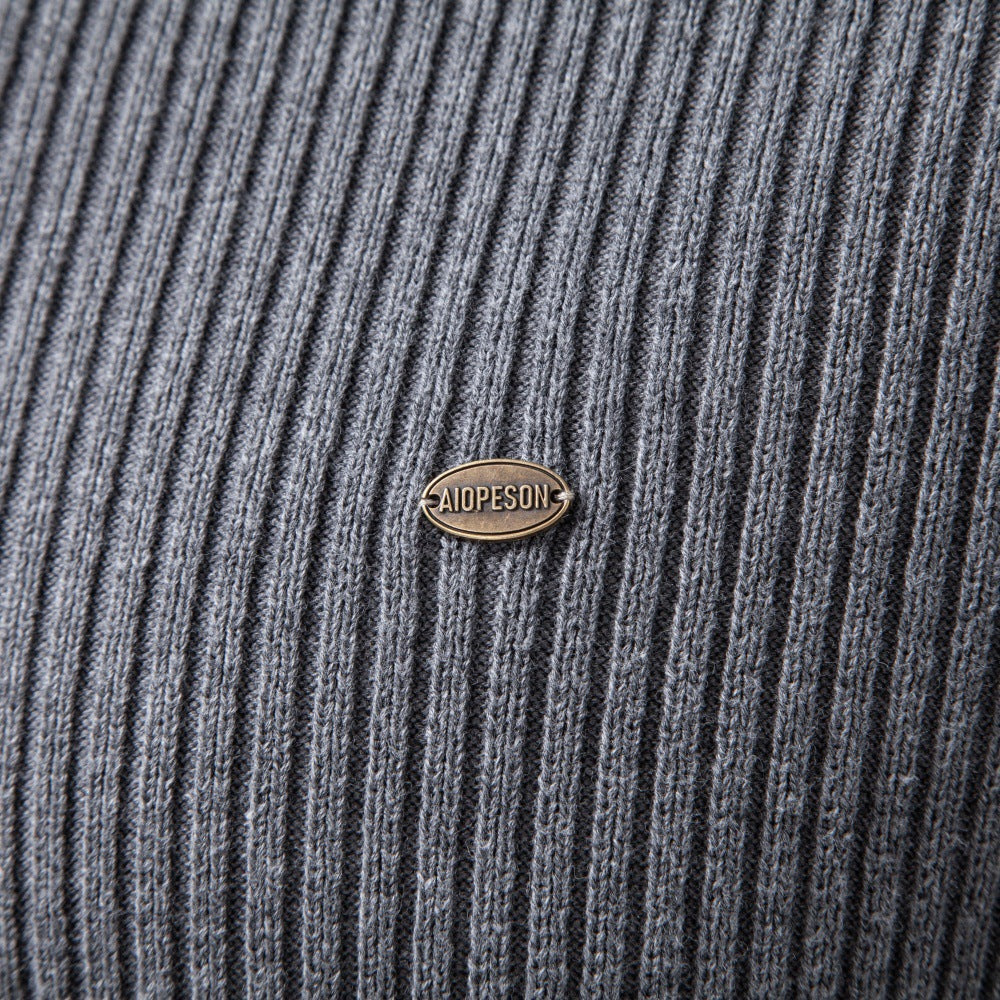 Men's Ribbed Knit Quarter Zip Sweater-thumbmail-12
