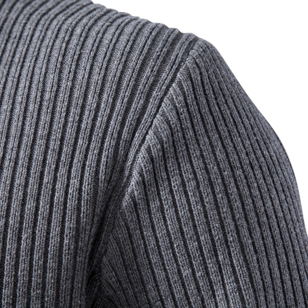 Men's Ribbed Knit Quarter Zip Sweater-thumbmail-13