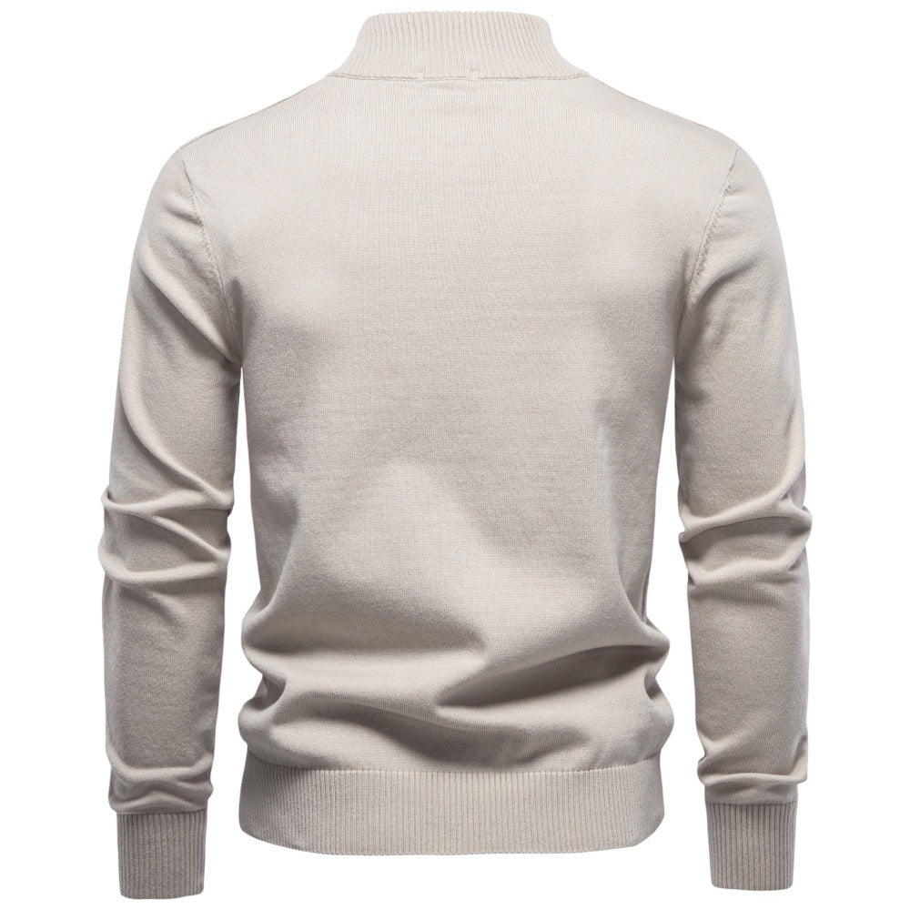 Men's Cotton Cable Knit Quarter Zip Sweater-thumbmail-12
