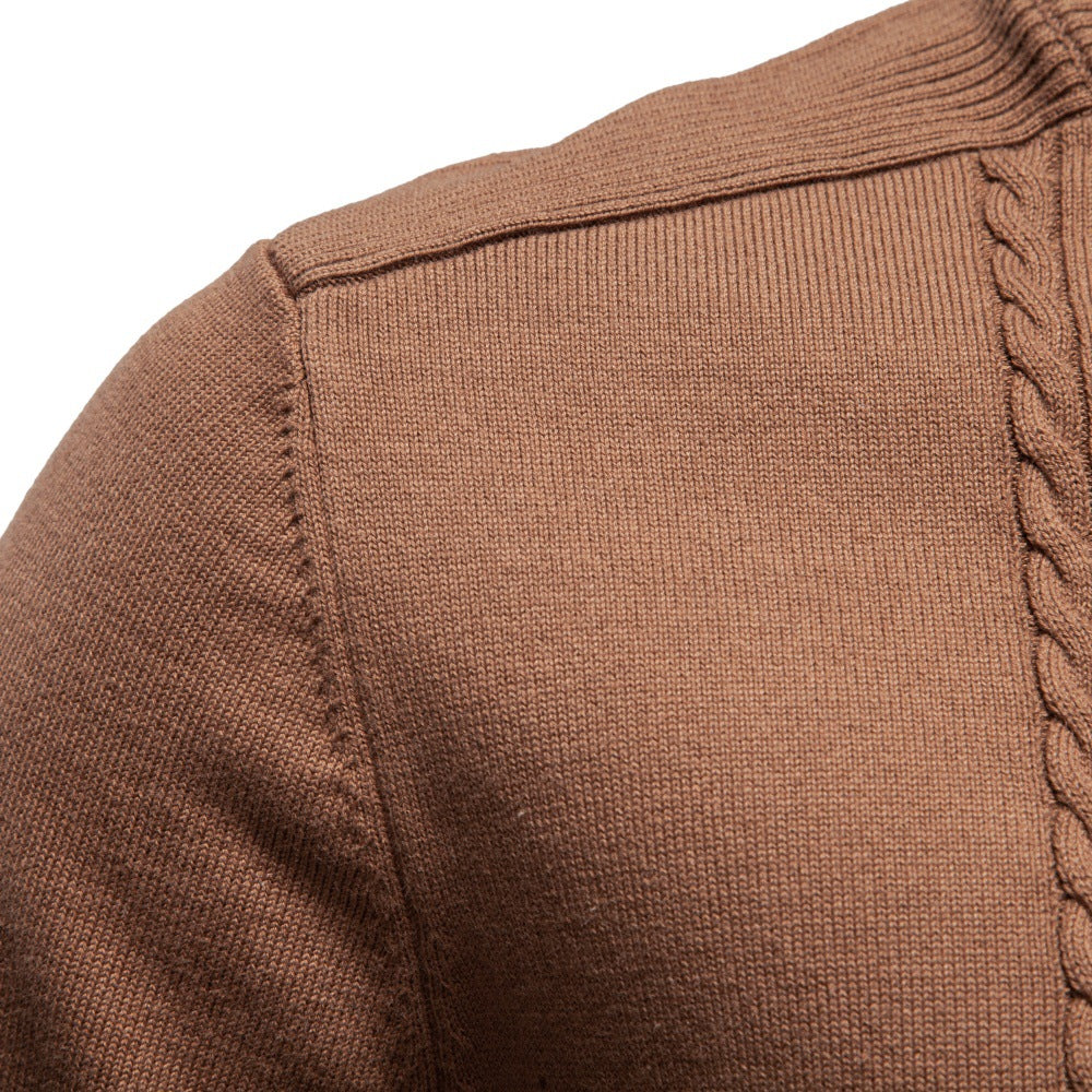 Men's Cotton Cable Knit Quarter Zip Sweater-thumbmail-19