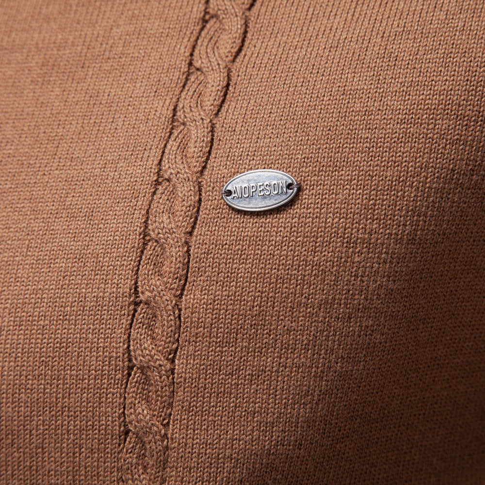 Men's Cotton Cable Knit Quarter Zip Sweater-thumbmail-21