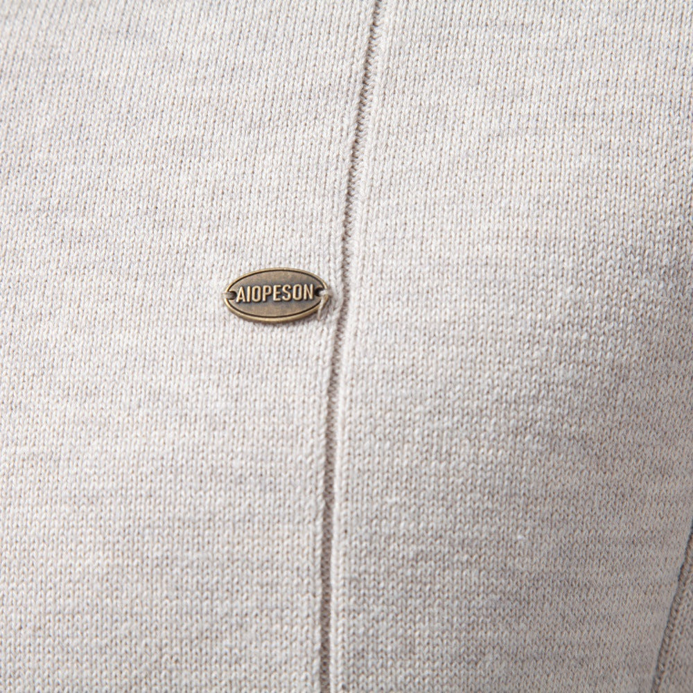 Men's Textured Cotton Quarter Zip Sweater-thumbmail-3