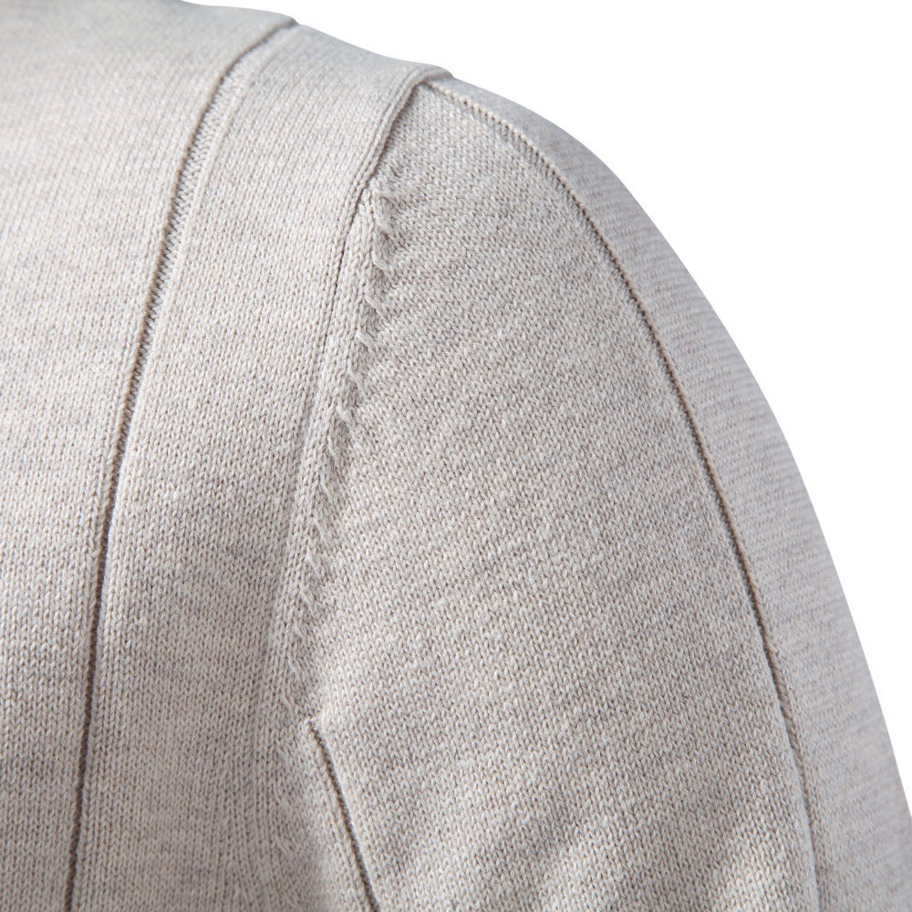 Men's Textured Cotton Quarter Zip Sweater-thumbmail-4