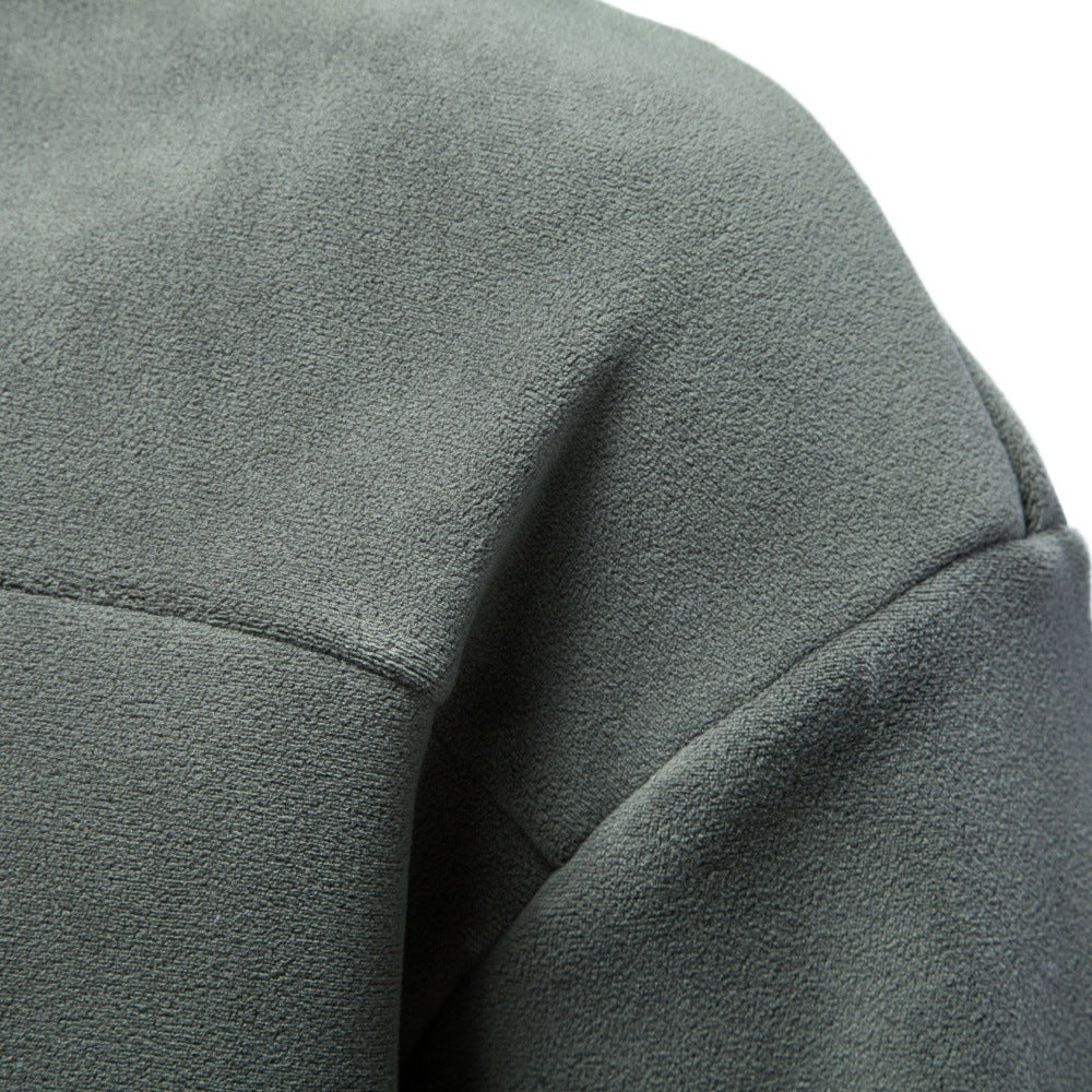 Men’s Mock Neck Fleece Sweatshirt-thumbmail-3