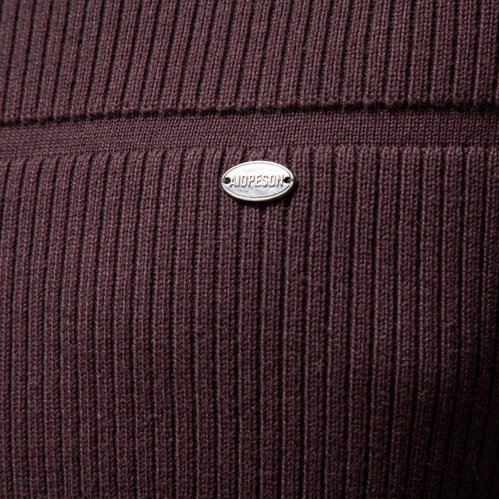 Men’s Ribbed Crew Neck Cotton Sweater-thumbmail-5