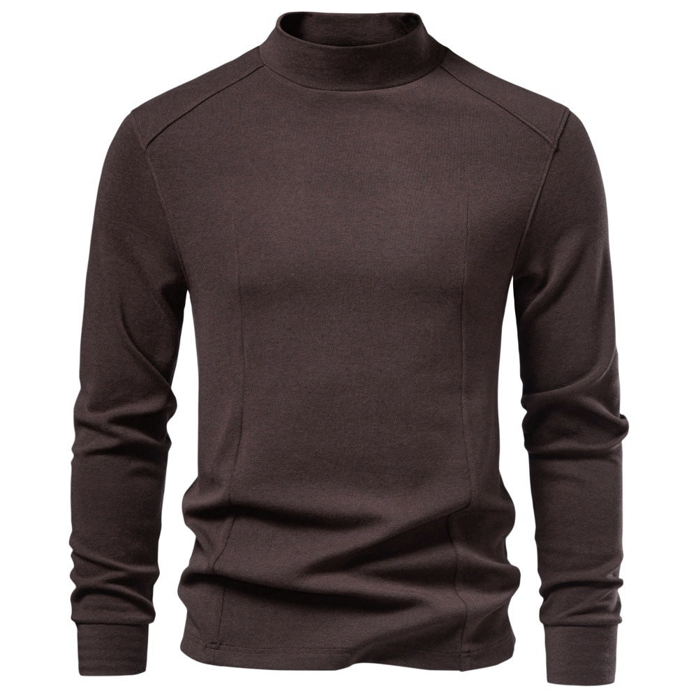 Men’s Soft Touch Mock Neck Long Sleeve T-Shirt-thumbmail-7