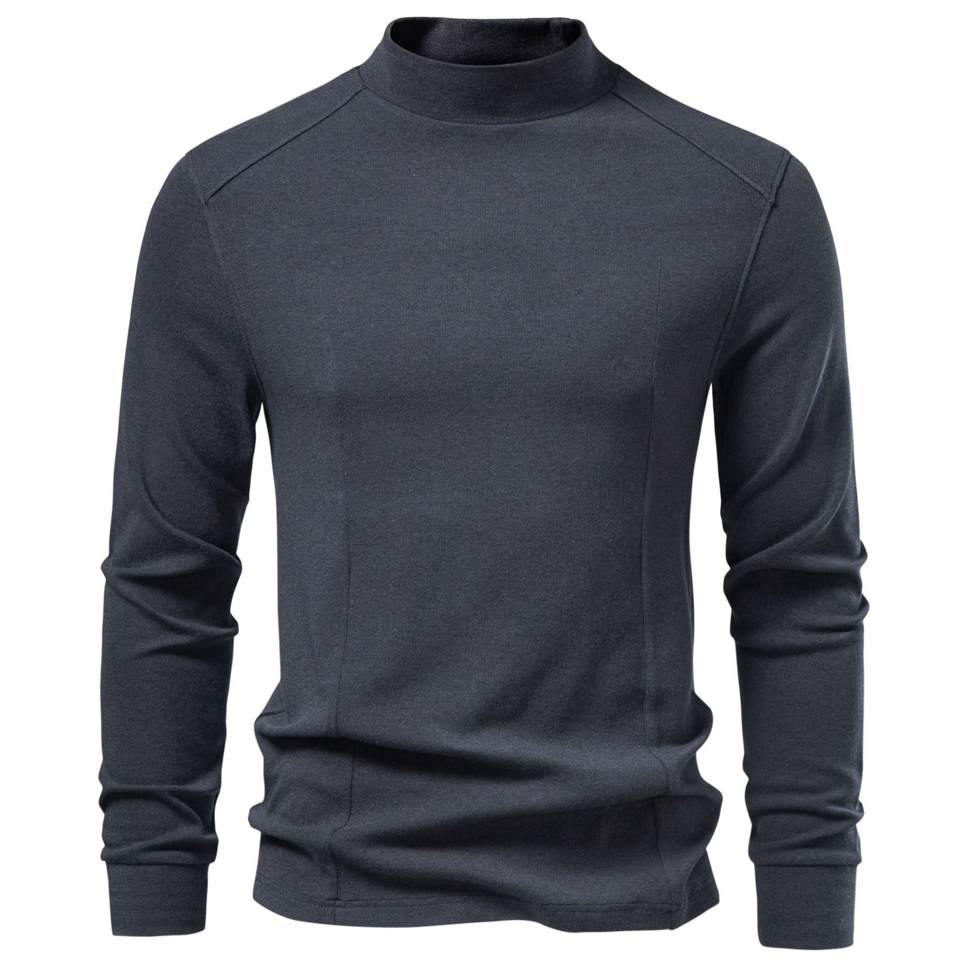 Men’s Soft Touch Mock Neck Long Sleeve T-Shirt-thumbmail-2