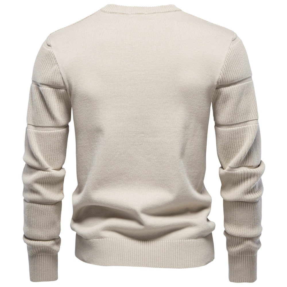 Men’s Ribbed Crew Neck Cotton Sweater-thumbmail-13