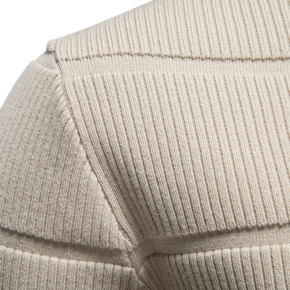Men’s Ribbed Crew Neck Cotton Sweater-thumbmail-14