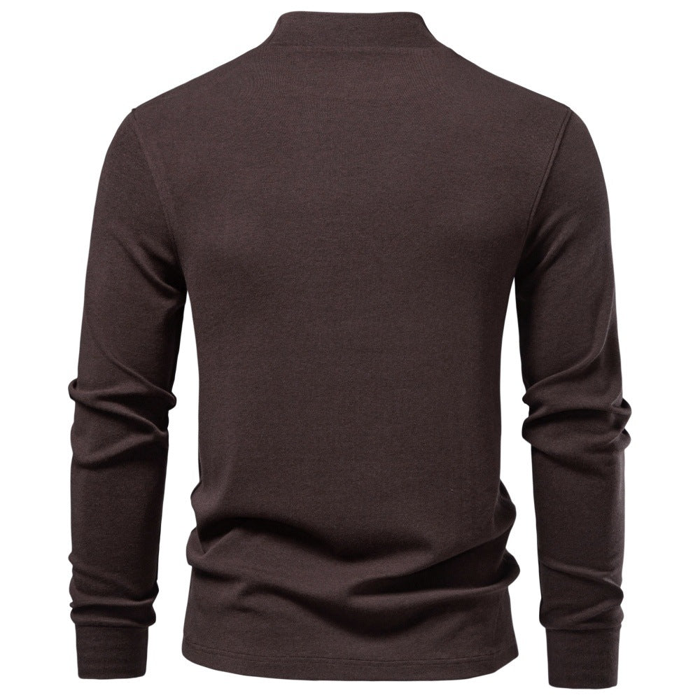 Men’s Soft Touch Mock Neck Long Sleeve T-Shirt-thumbmail-11