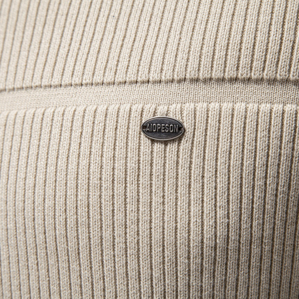 Men’s Ribbed Crew Neck Cotton Sweater-thumbmail-15