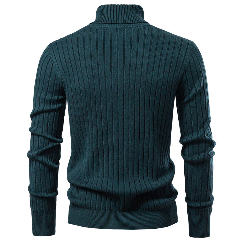 Men’s Ribbed Slim Fit Turtleneck Sweater-thumbmail-2
