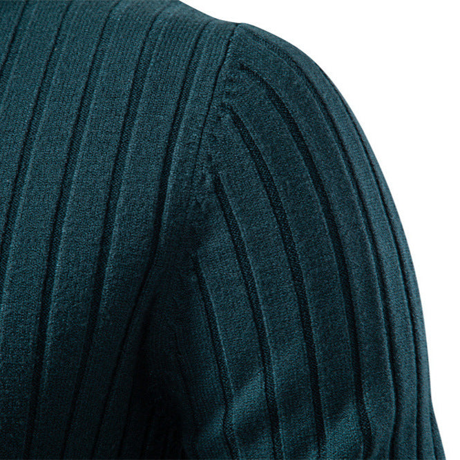 Men’s Ribbed Slim Fit Turtleneck Sweater-thumbmail-3