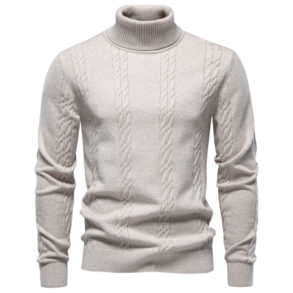 Men’s Cable Knit Turtleneck Sweater-thumbmail-5