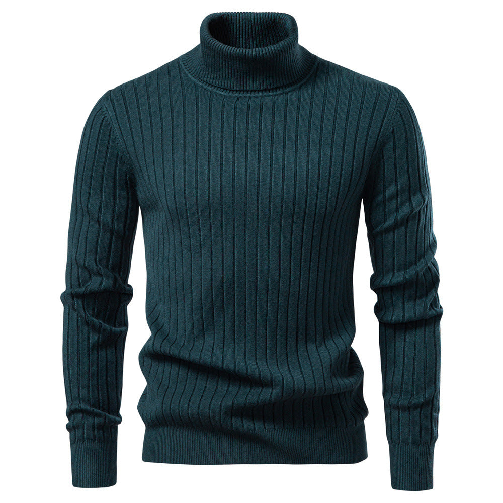 Men’s Ribbed Slim Fit Turtleneck Sweater-thumbmail-5