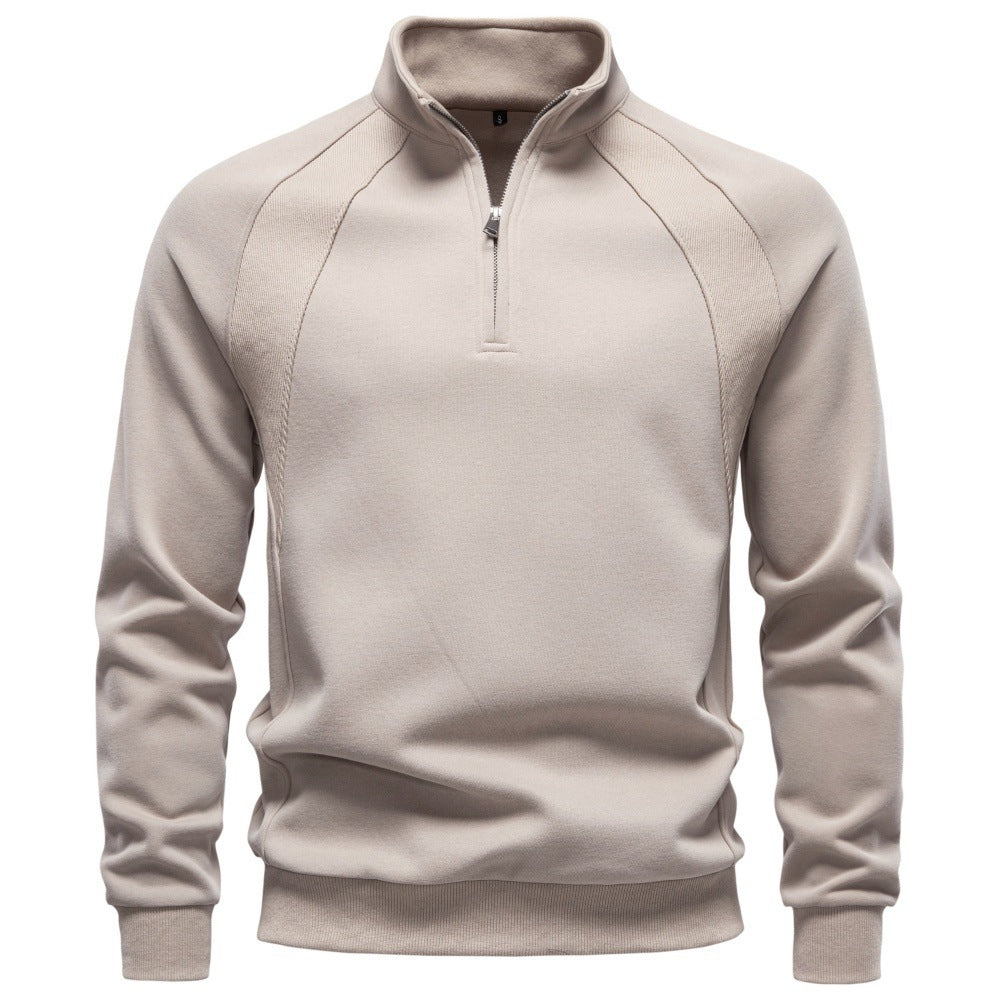 Men’s Stand Collar Quarter-Zip Sweatshirt-thumbmail-5