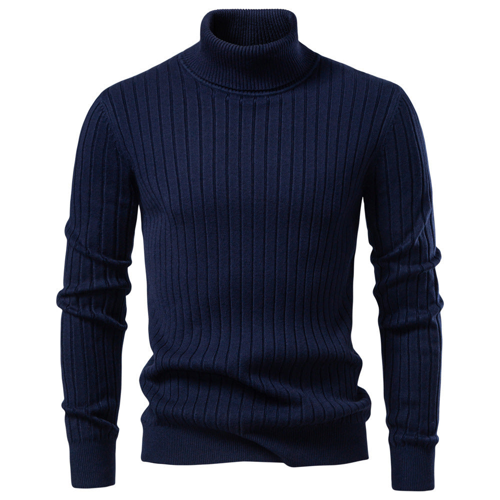 Men’s Ribbed Slim Fit Turtleneck Sweater-thumbmail-6