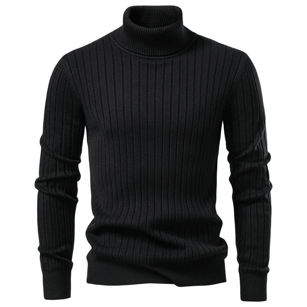 Men’s Ribbed Slim Fit Turtleneck Sweater-thumbmail-7