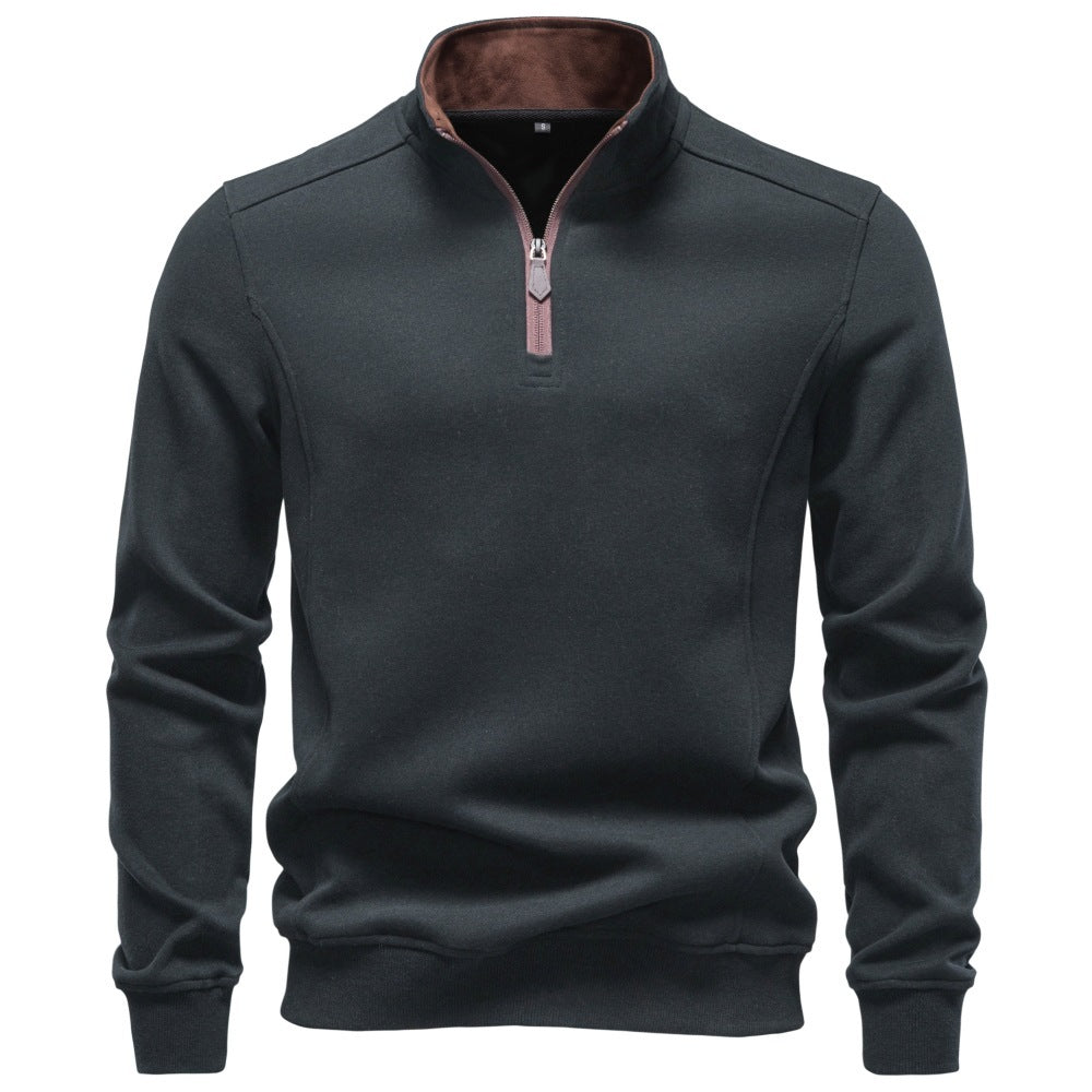 Men’s Quarter-Zip Cotton Blend Sweatshirt-thumbmail-8