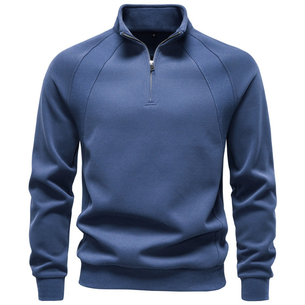 Men’s Stand Collar Quarter-Zip Sweatshirt-thumbmail-9