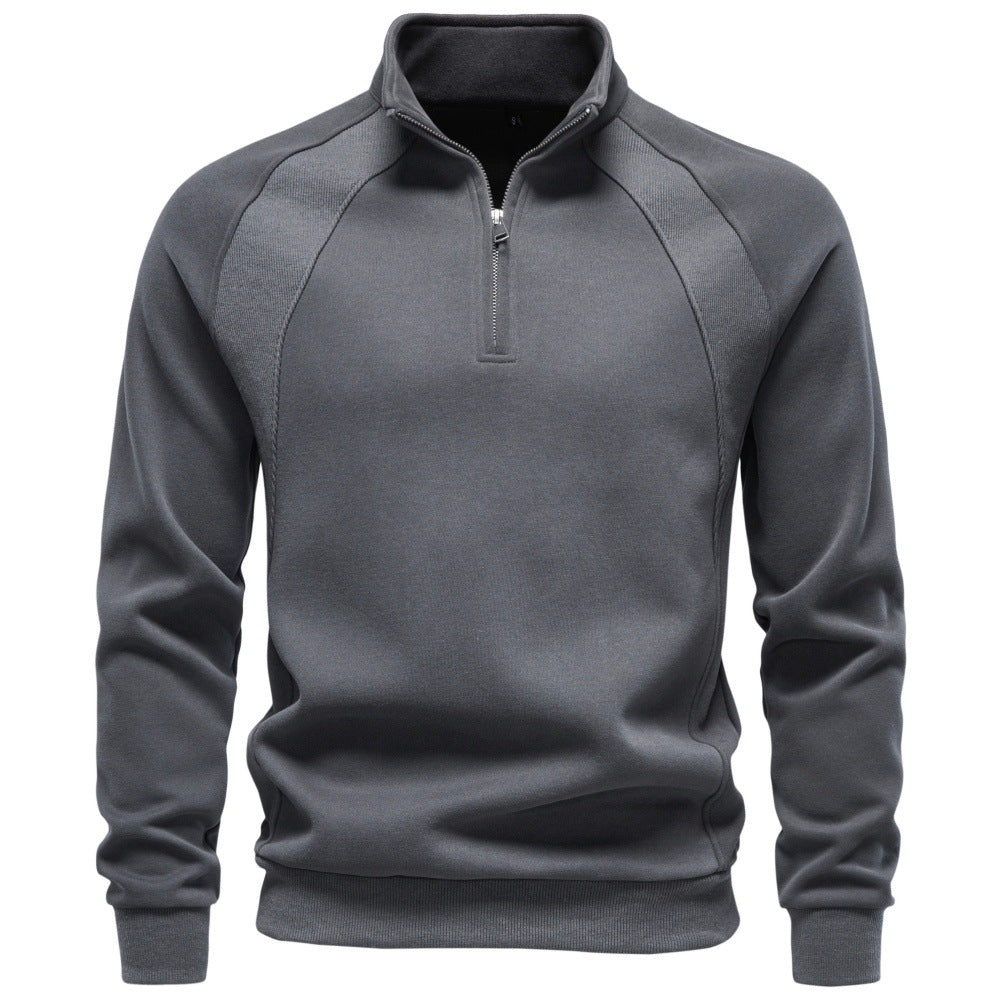 Men’s Stand Collar Quarter-Zip Sweatshirt-thumbmail-10
