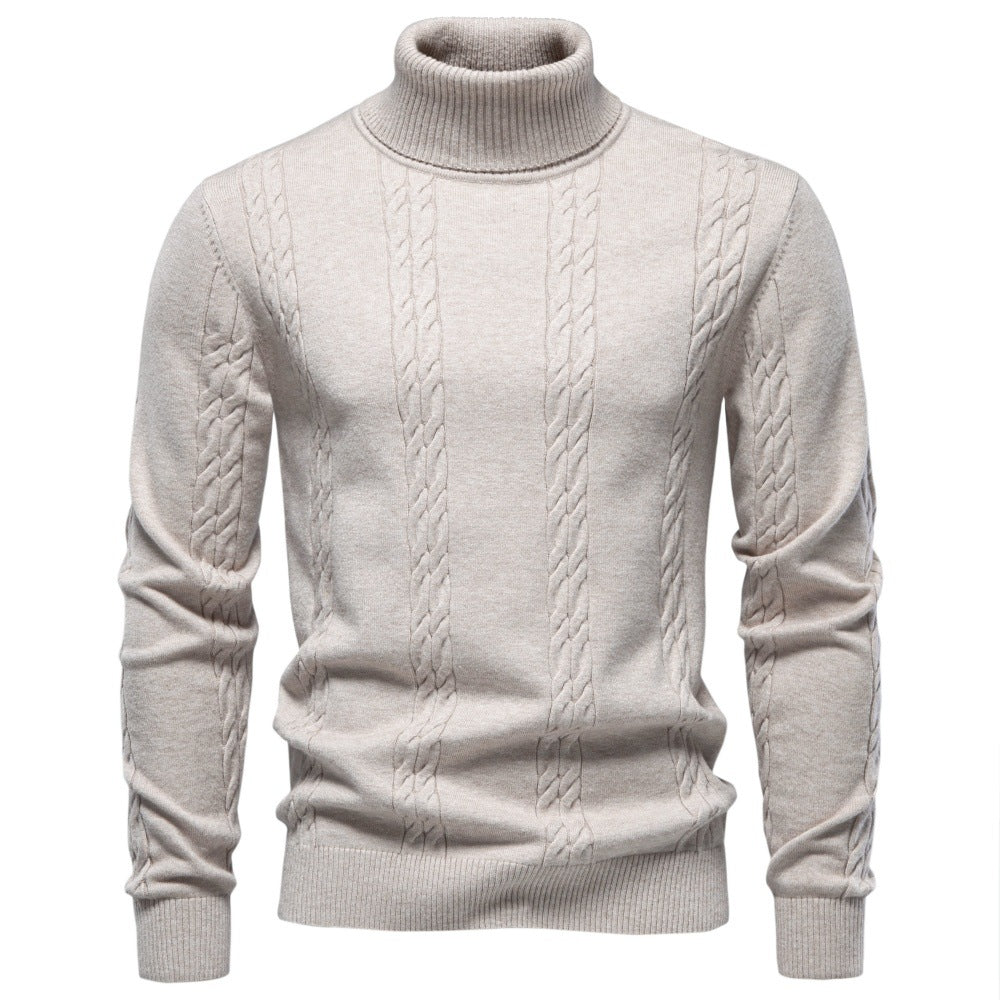 Men’s Cable Knit Turtleneck Sweater-thumbmail-11