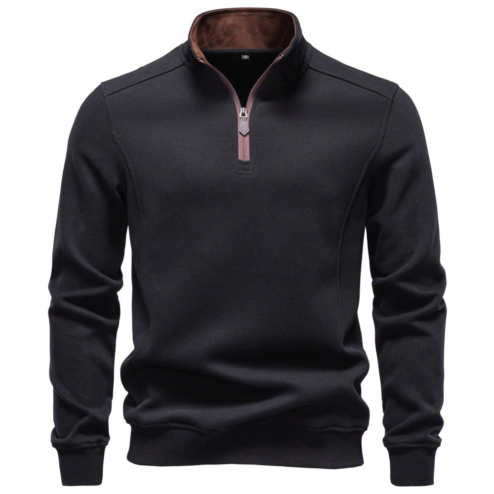 Men’s Quarter-Zip Cotton Blend Sweatshirt-thumbmail-11